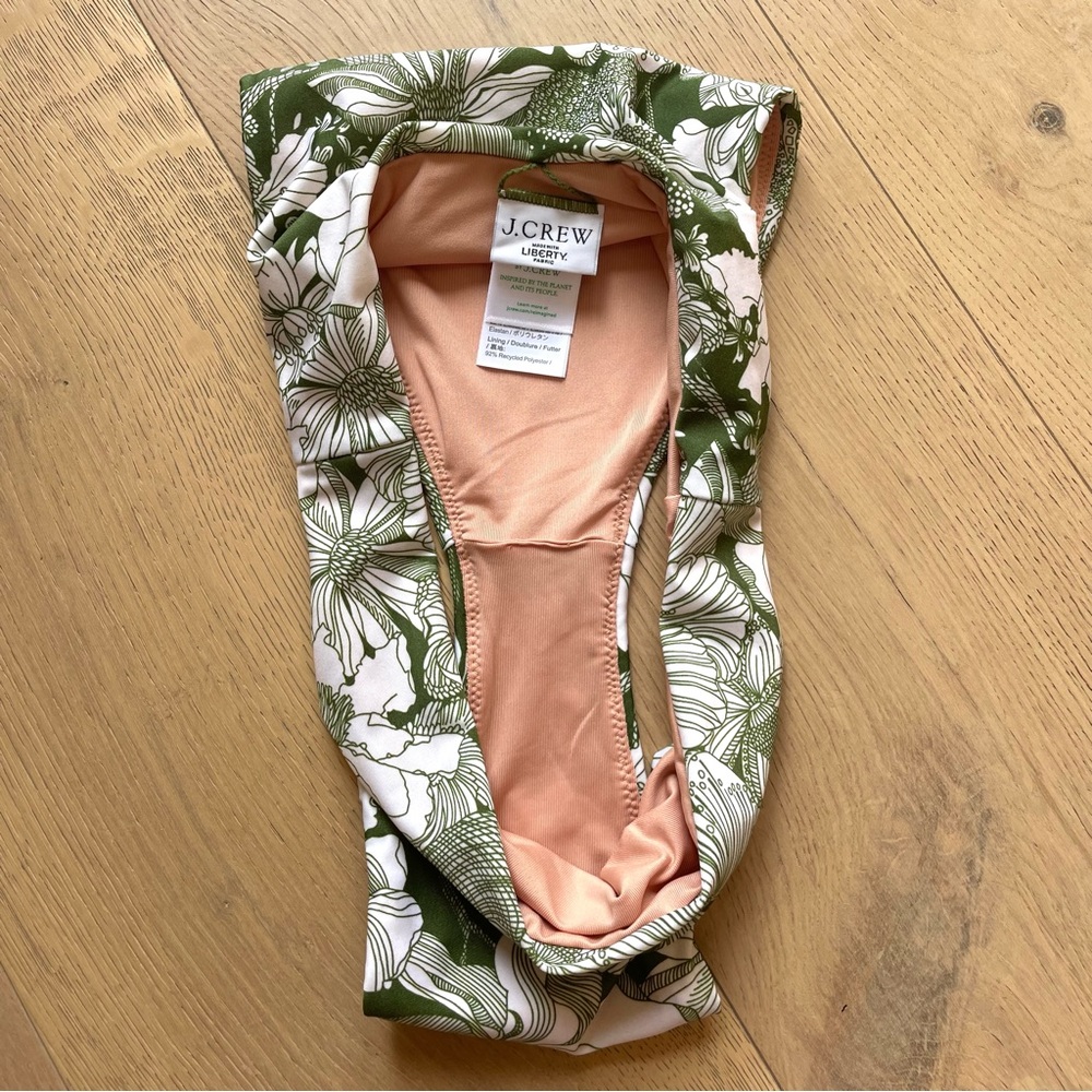J.Crew High-Rise Cheeky Bikini Bottom in Liberty Linear Canteen Green Floral S - Picture 5 of 7